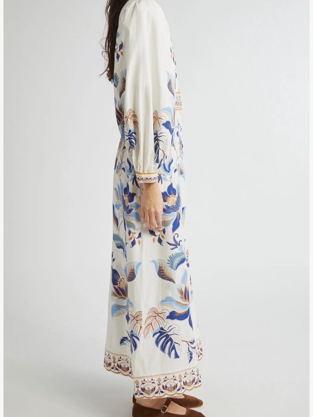 NWT Farm Rio Ivory Floral Embroidered Maxi Dress - Picture 3 of 12